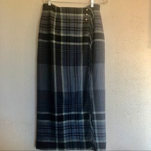 Lauren: Ralph Lauren wool long fringed wrap skirt